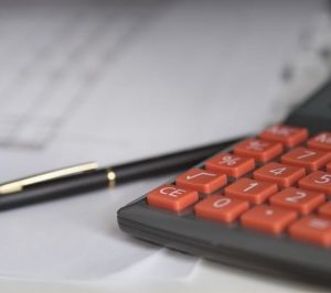 calculator and pen