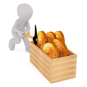 man and bitcoins 